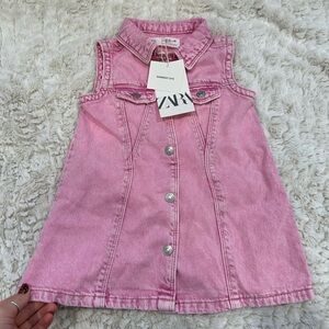 Zara Pink Denim Kids Dress